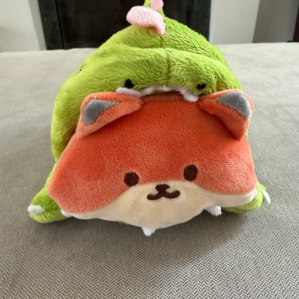 Anirollz Green Dinosaur Kittiroll Cat Outfitz Plush Pink Spikes 9" Kawaii